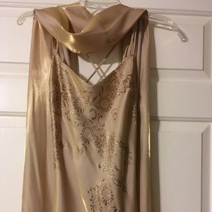 Gold formal xs.Matching scarf.